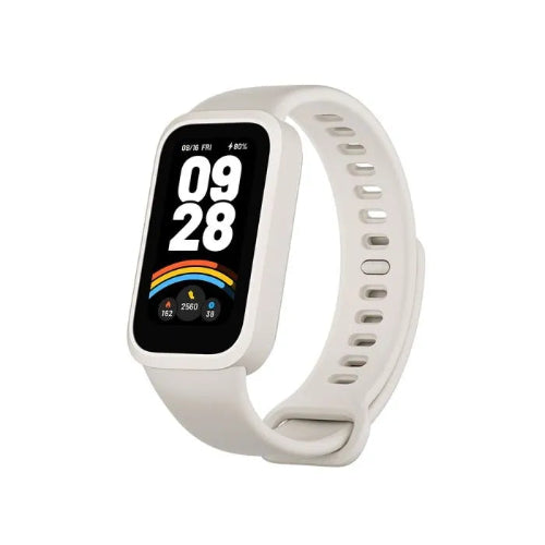Xiaomi Smart Band 9 Active in white with slim body, colour display and comfortable silicone strap