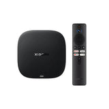 Xiaomi TV Box S 3rd Gen 4K Google TV in black with voice remote