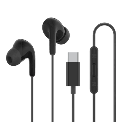 Xiaomi Type-C Earphones in black with 12.4mm dynamic driver, HD microphone and inline controls