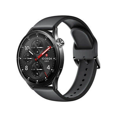Xiaomi Watch S5 angled view highlighting stainless steel frame and premium smartwatch design.